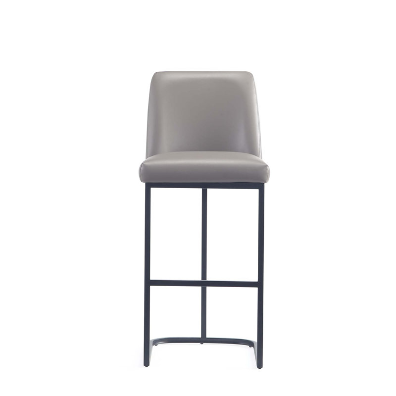 Tabouret de bar en cuir taupe Serena, Tabouret de bar (siège d'une hauteur de 29,13 po), Gris