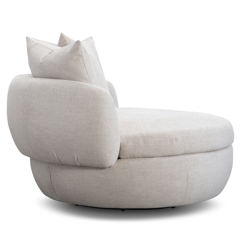 Ollie Swivel Armchair, Cream Chenille 1345-002
