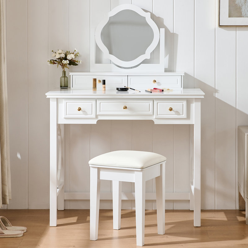 Coiffeuse compacte avec miroir réversible