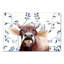 «Blue Floral Cow» - peinture sur toile tendue