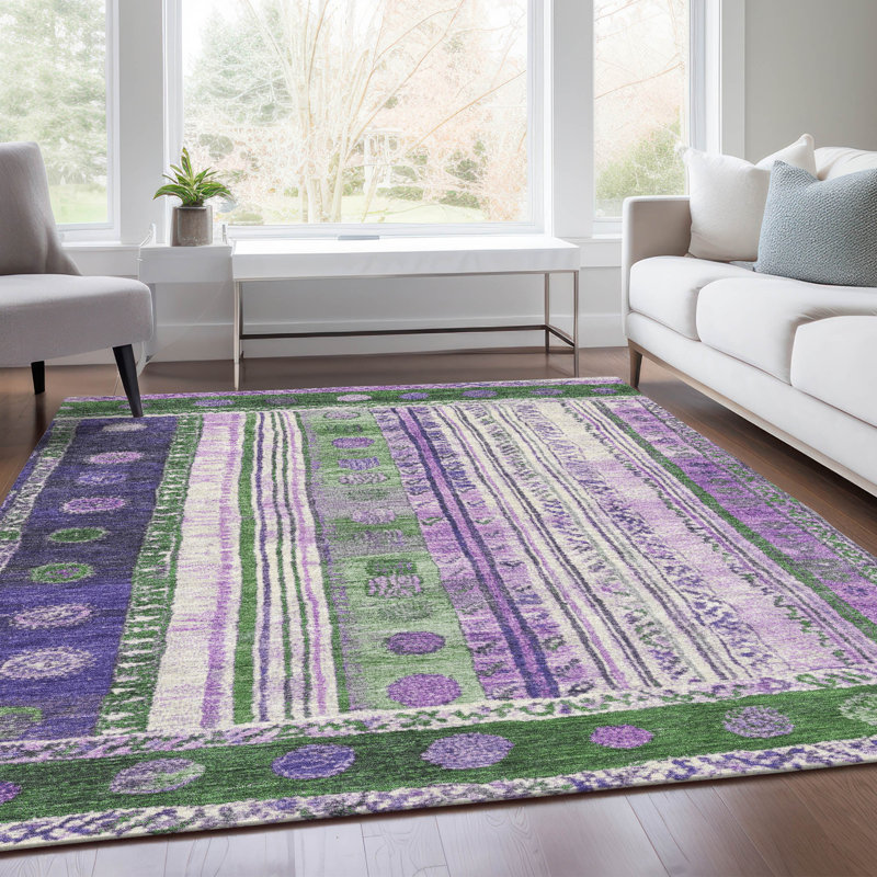 Tapis vert intérieur / extérieur lavable à la machine Xhevrie, Rectangulaire 3 pi x 5 pi