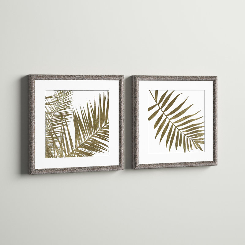 Golden Frd - ensemble de 2 reproductions d'art sur papier encadré, Brun