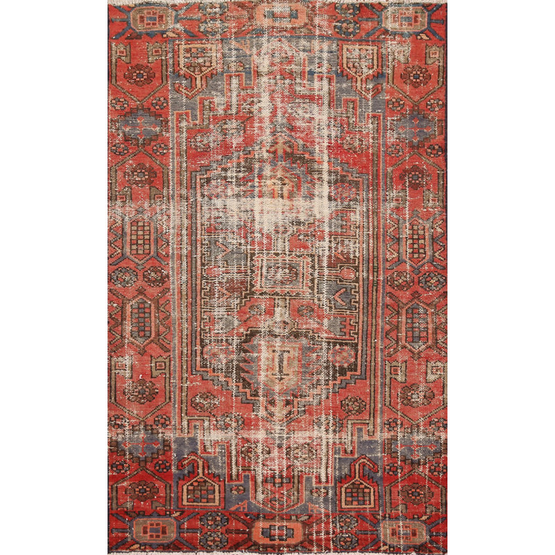 Tapis traditionnel délavé en laine 4 x 7