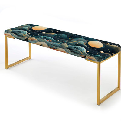 Mediation Upholstered Gold Bench