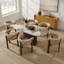 Table de salle à manger ovale Oppelo 70,87 po en pierre frittée aspect marbre avec piédestal-26962772