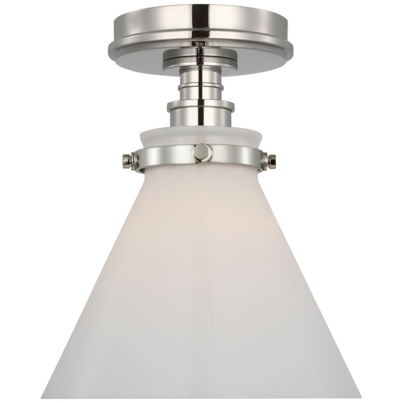Parkington 1 - Light Flush Mount, Polished Nickel, White