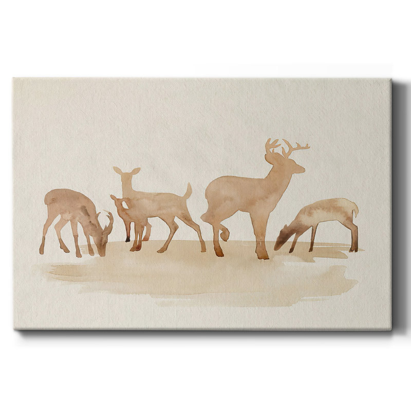 Whitetail Herd II - Toile tendue avec châssis, H 12 po x l 18 po