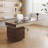 Executive Desk With 3-Drawer Cabinet 3-Drawer Tabletop Acrylic Legs Wood Grain Finish