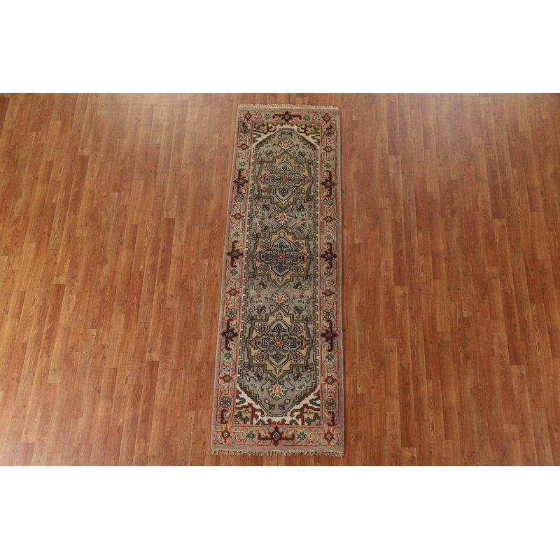 One-of-a-Kind Runner 2'6" X 7'11" New Age Runner Wool Area Rug in Gray