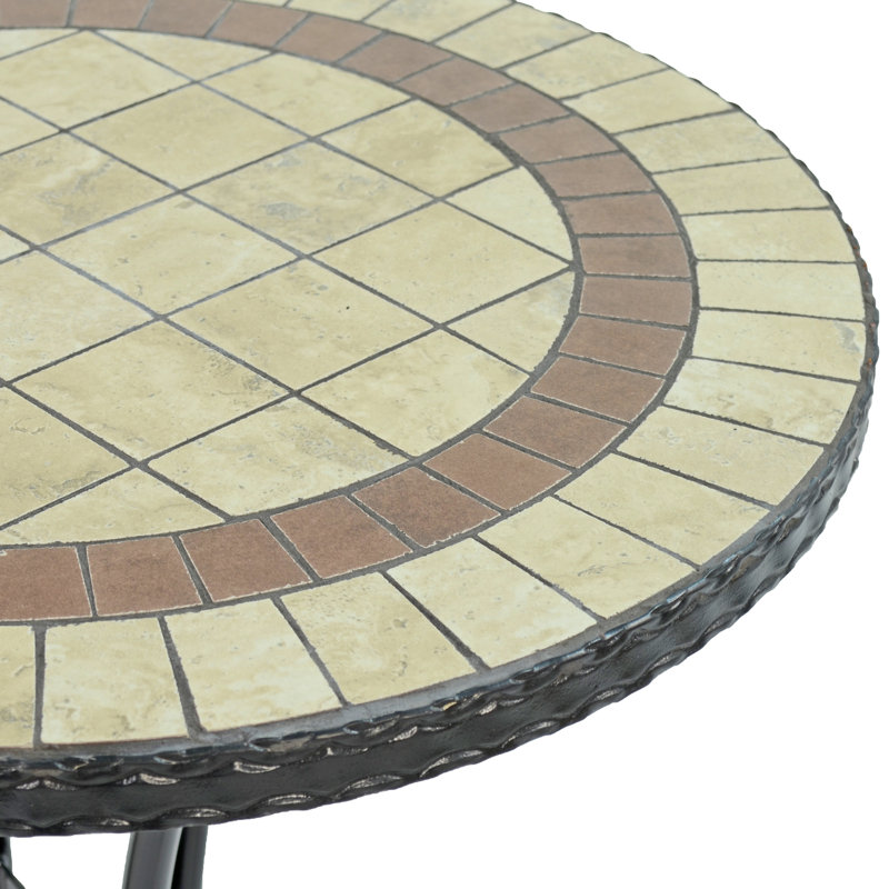 Henley Garden Ceramic Mosaic Bistro Table, 73cm H x 60cm W x 60cm D
