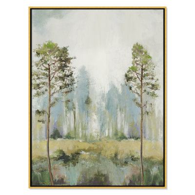 «Teton Tall Green Trees II» par Teton Pearce - reproduction encadrée sur toile