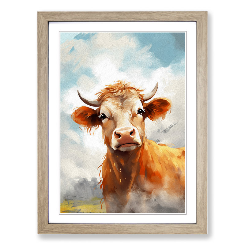 Single Picture Frame Print on Wood, Oak Framed, 64cm H x 46cm W