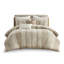 Housse de couette multicolore en coton, taille King/King, fermeture à boutons, parure de lit 3 pièces rayée, certifiée.