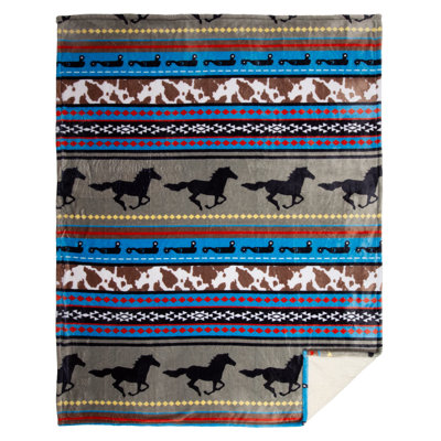 Carstens, Inc. Ultra Premium Super Soft Plush Sherpa Fleece Oversized Throw Blanket 54" x 68", Free Spirit