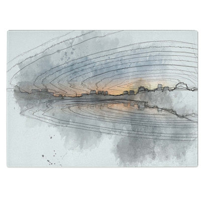 Tempered Glass Cambridge Massachusetts Skyline Chopping Board