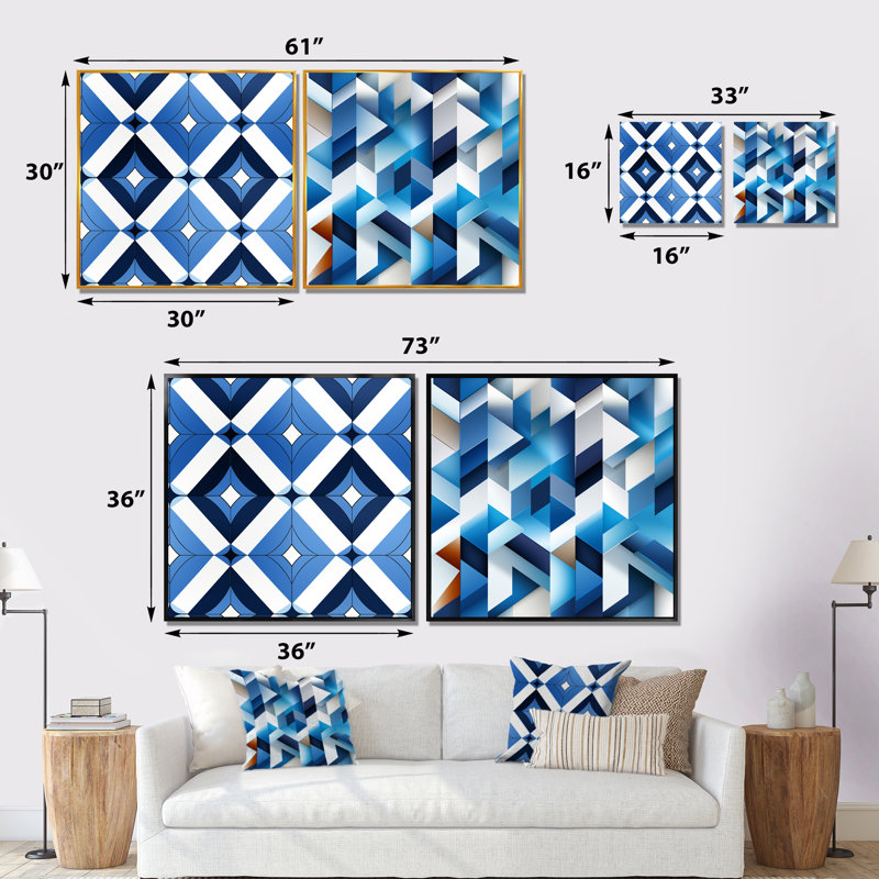 Dafny - Ensemble de 2 reproductions d'art sur toile, Encadrement doré, H 16 po x l 33 po x P 1 po