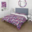 Ensemble de housse de couette mauve et rose Midcentury Maze-109174072