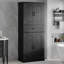  Armoire de rangement pour salle de bain avec espace de rangement multifonctionnel, tiroir avec glissières, tablette réglable, noir-1042167807