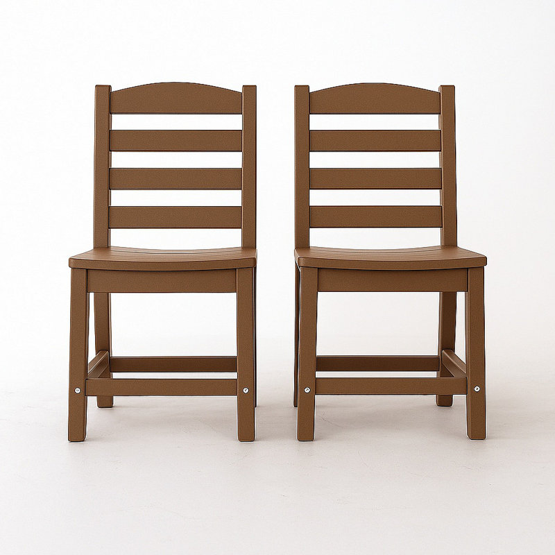 Chaises d'extérieur sans accoudoirs - Matériau PEHD, Brun