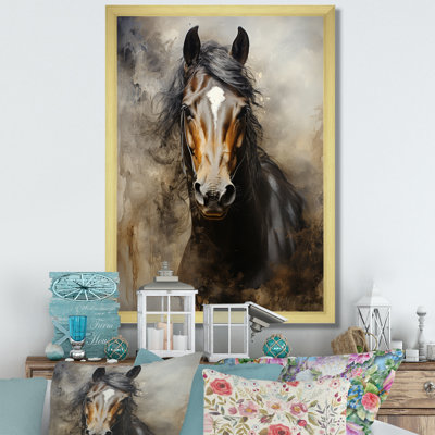 Balendran White Horse Equestrian Duality I - Horse Wall Art