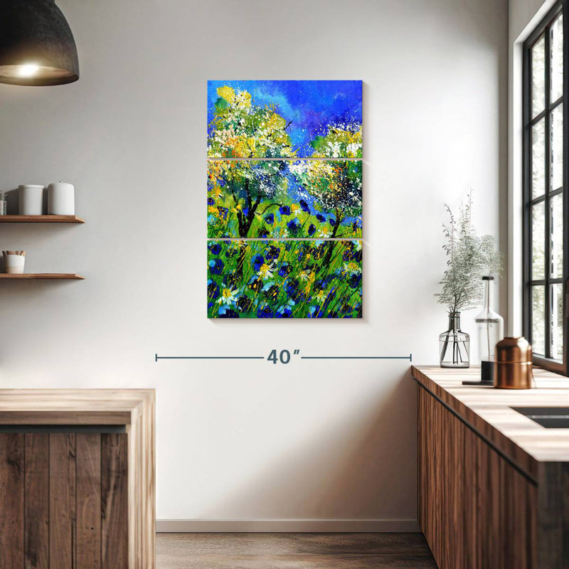 Avery Summer Blue Poppies, 38" H x 24" W