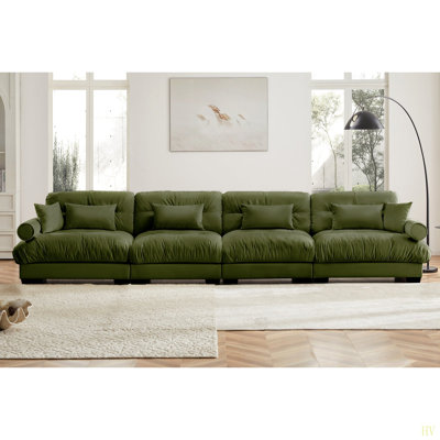 Canapé modulaire en velours surdimensionné Comfort