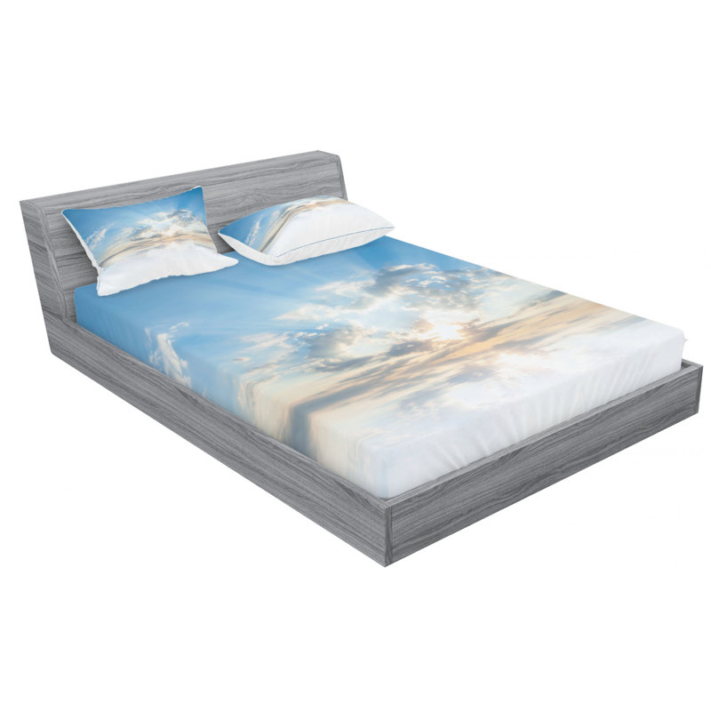 Clouds Microfiber Sheet Set, Full Sheet Set with Fitted Sheet