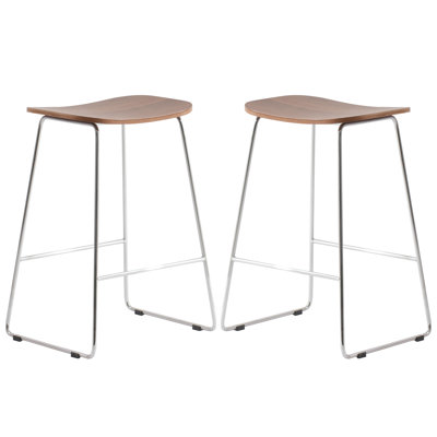 Brakebill Melrose 26" Wood Bar Stool in Chrome Base by Orren Ellis
