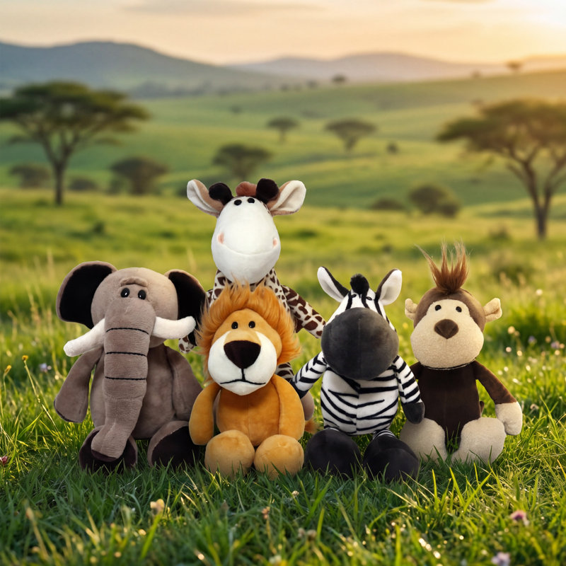 Ensemble de poupées peluches de collection Durable Safari