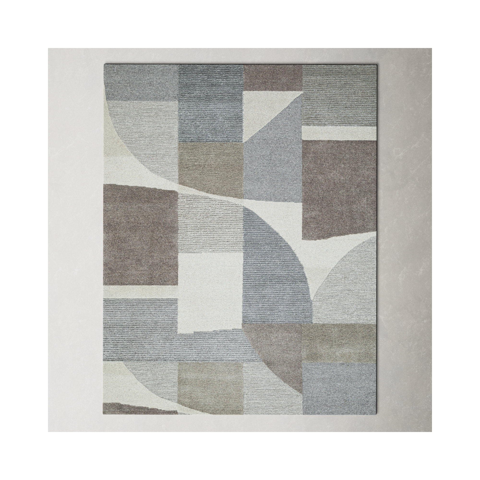 Linn Handmade Gray/Blue/Beige Rug, Rectangle 7'6" x 9'6"