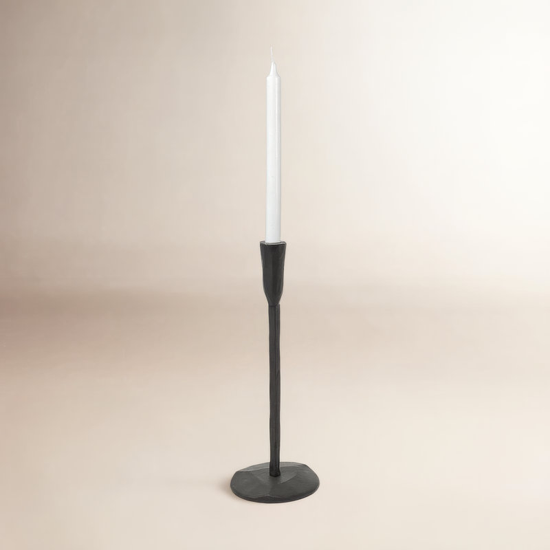 Diaz Metal Tabletop Candlestick, Black, 14" H x 5" W x 5" D