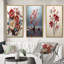 «Red Blue Minimalisme Essence Of Nature», 3 pièces sur toile-1237280733-1237280728