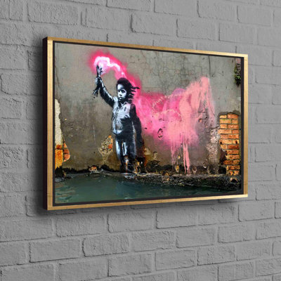 Banksy-Inspired Migrant Child Art Poster For Modern Graffiti Wall Decor And Abstract Home Decoration Perfect For Street Art Lovers