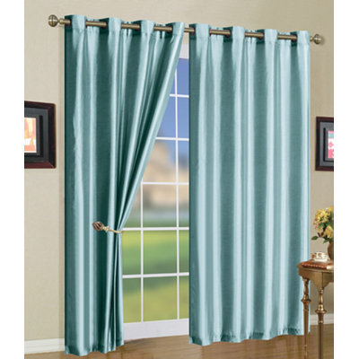 Solid Semi-Sheer Grommet Curtain Panels
