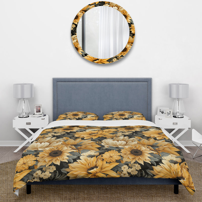 Ensemble de housse de couette Rustic Yellow, Housse de couette pour très grand lit et 2 très