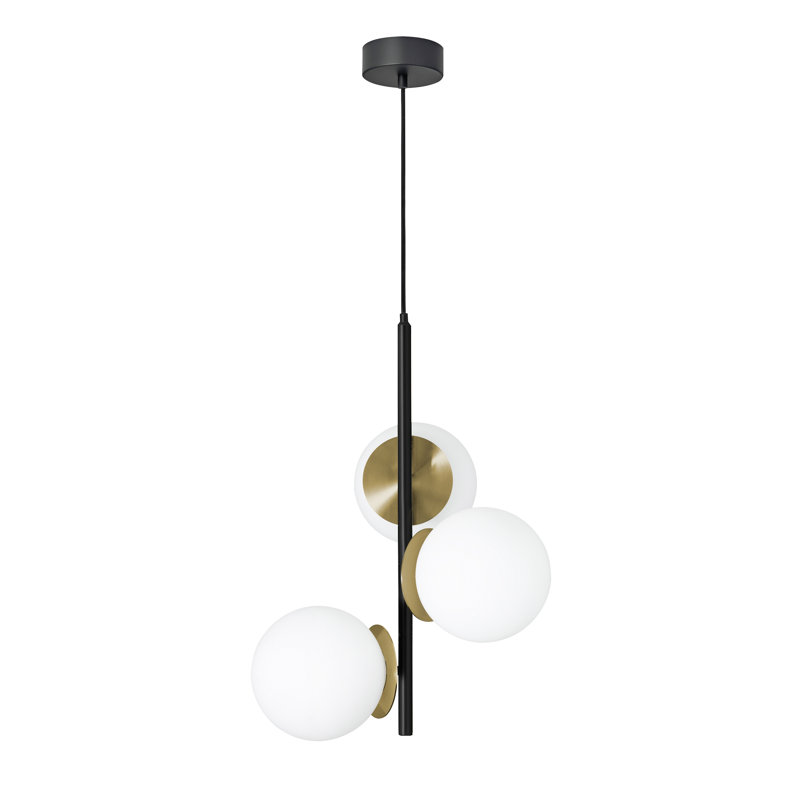 Suspension DEL - Noir/Laiton antique clair, Noir / laiton antique clair