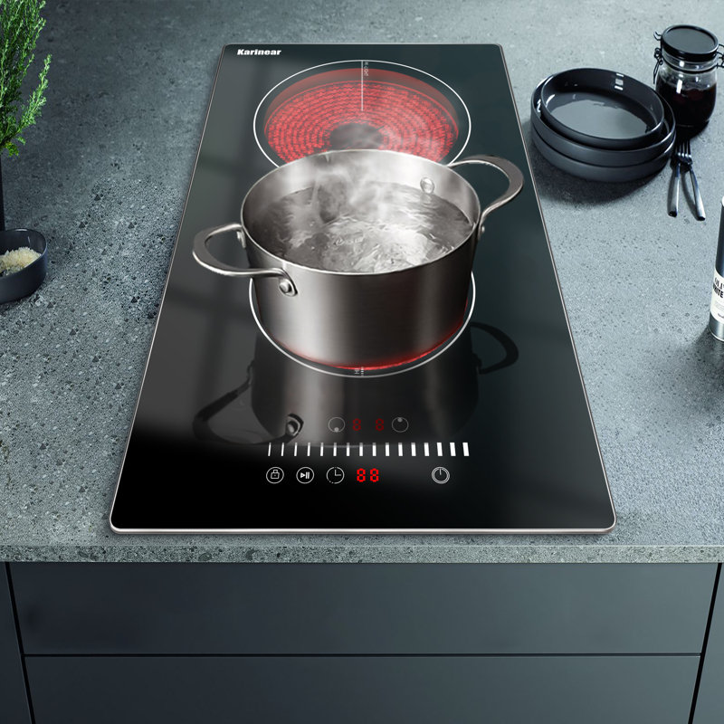 Karinear 12" Electric Cooktop with 2 Elements No plug