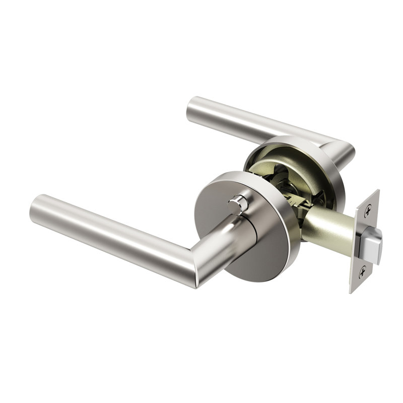 Poignée de porte Stark Design moderne dissimulé pour (lit et salle de bain) - Style minimaliste élégant en nickel brossé