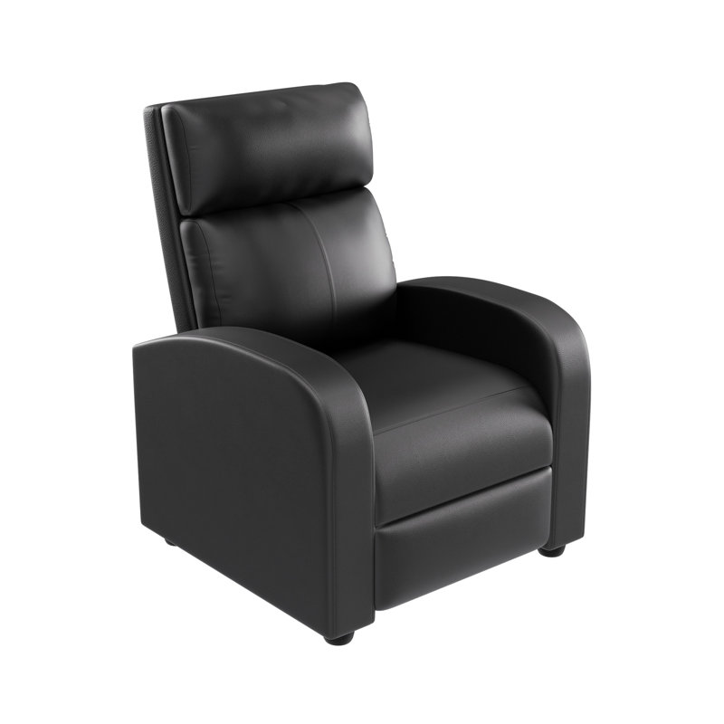 Canapé-lit simple en cuir PU, fauteuil de salon avec support lombaire, Noir