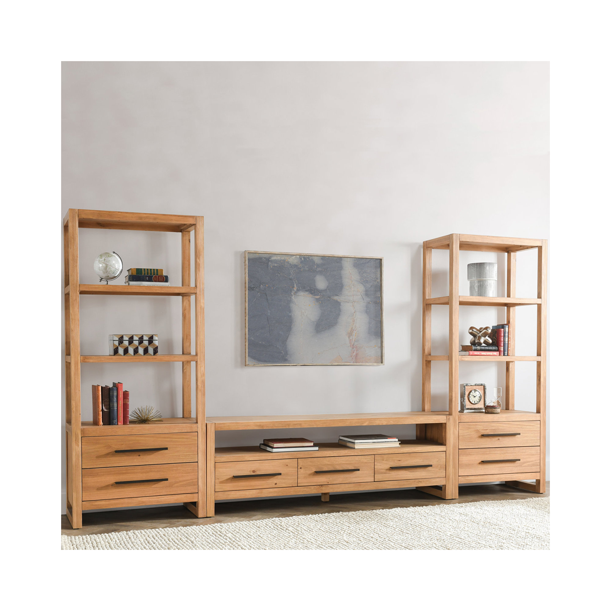 Modica 3-Piece Entertainment Center, Natural