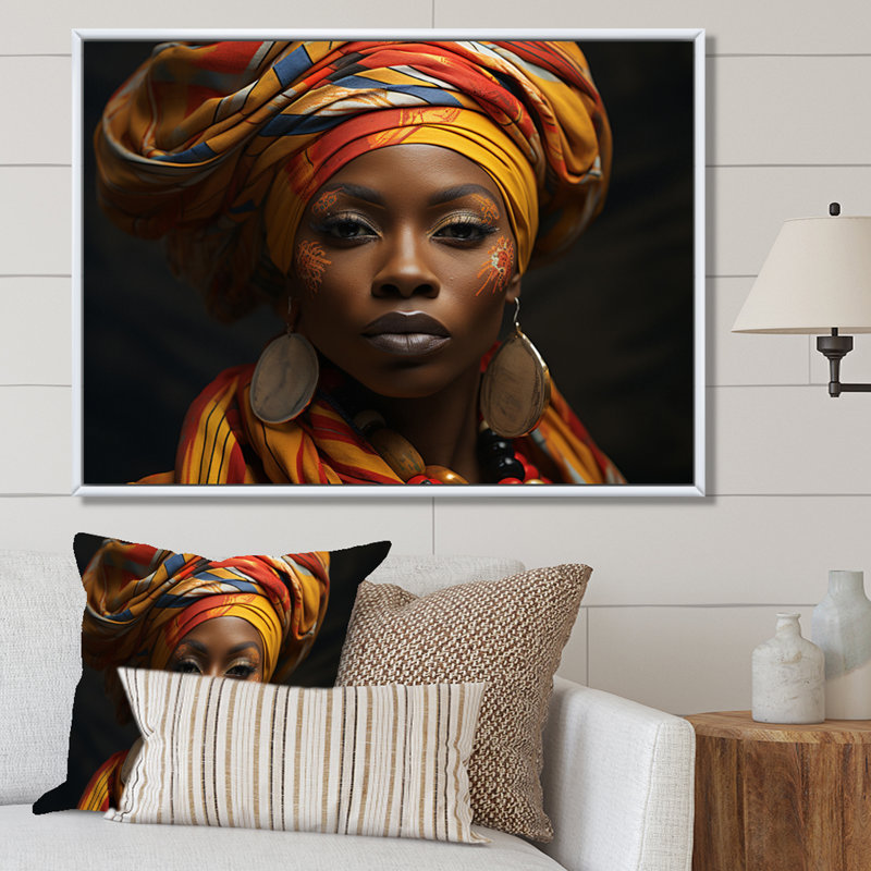Voix sur toile, art africain-américain, Cadre flottant blanc, H 12 po x l 20 po x P 1 po