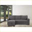 Canapés modulaires | Canapé-lit modulaire réversible 84 po en lin gris foncé avec méridienne de rangement | Lin | Canapé-lit-1669705510-1669705512