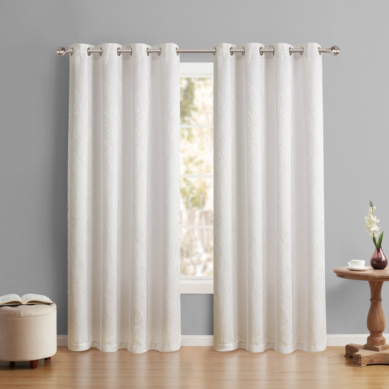 Kaci Blackout Single Curtain Panel, 52" W x 84" L, Ivory