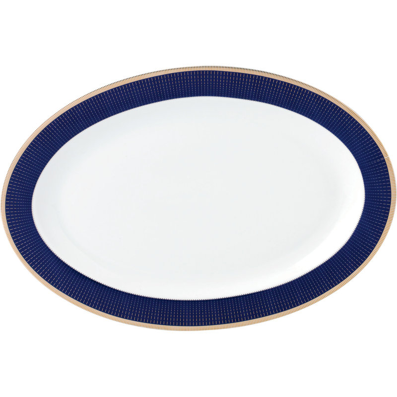 Elegant Blue and White Porcelain Dinnerware Set, Service for 8