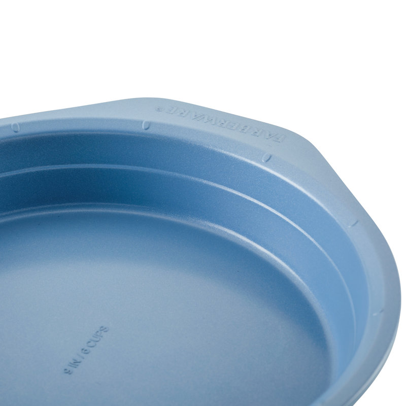 Blue Nonstick Round Steel Cake Pan with Handles, 9 Inch