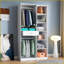 Freestanding Closet System with 6 Shelves, 2 Hanging Rods, 1 Drawer - 74.8'' White | Particle Board+MDF