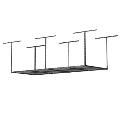 3x8 Overhead Garage Storage Rack - 96"x36"x42" Adjustable Ceiling Mounted Garage Ceiling Storage, 600LBS Weight Capacity, White, Classic Series