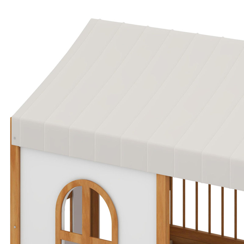 Lit maison avec grands tiroirs, Noyer