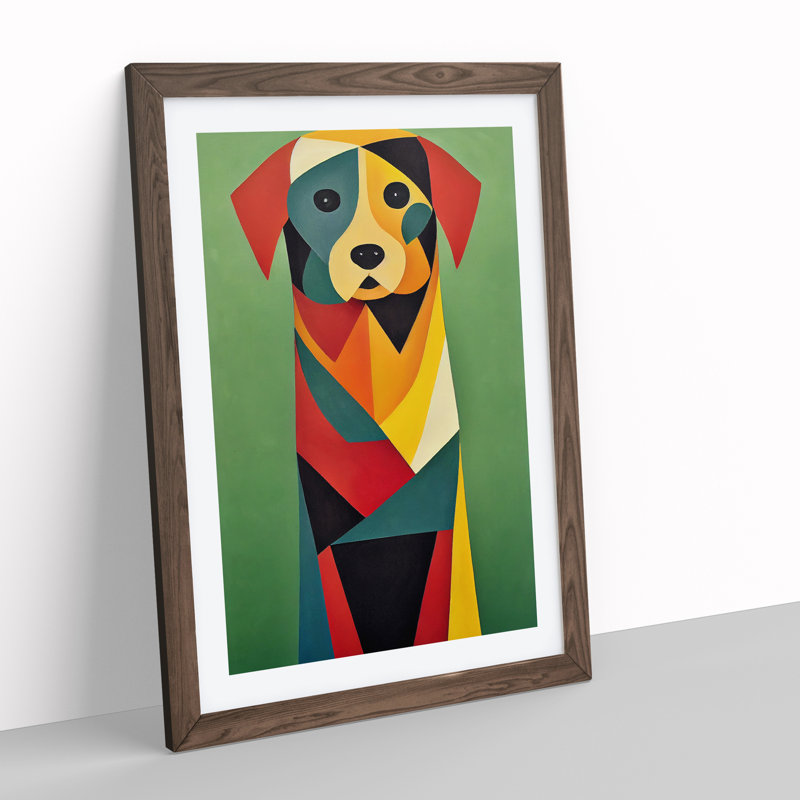Dog - Framed Print, 34cm H x 25cm W x 2cm D, Walnut