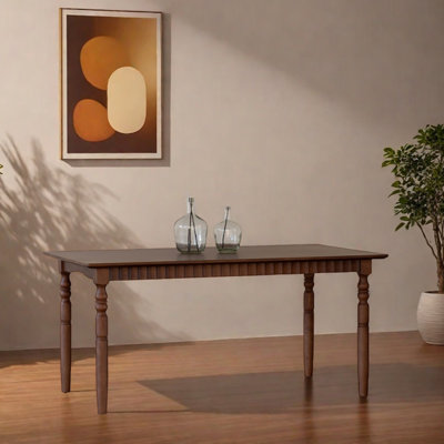 Classic Brown Rectangular Walnut Dining Table